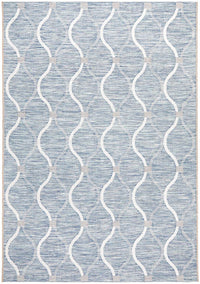 Thumbnail for Lola Outdoor Blue & White Patterned Rug