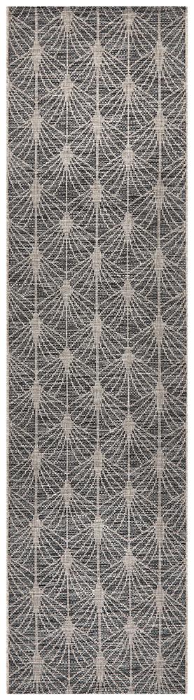 Vera Outdoor Black & Grey Art Deco Pattern Rug