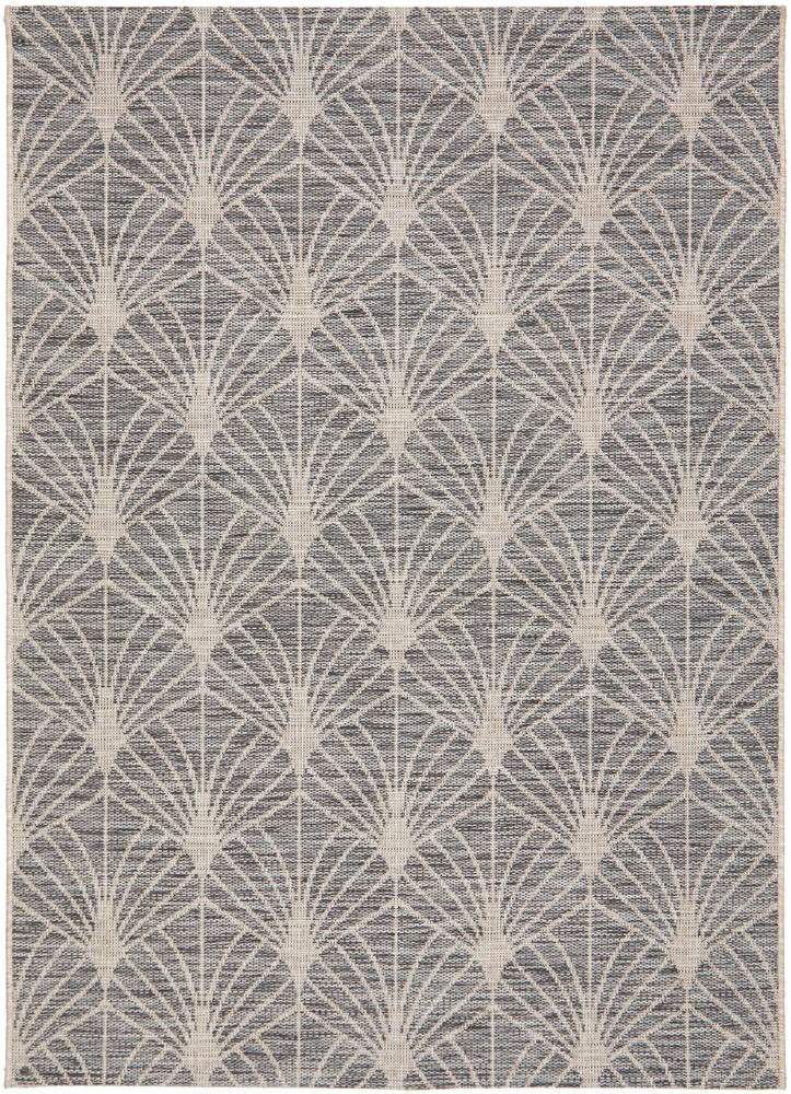 Vera Outdoor Black & Grey Art Deco Pattern Rug