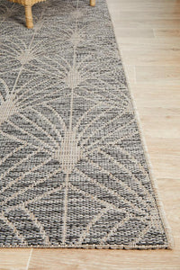 Thumbnail for Vera Outdoor Black & Grey Art Deco Pattern Rug