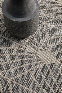 Thumbnail for Vera Outdoor Black & Grey Art Deco Pattern Rug