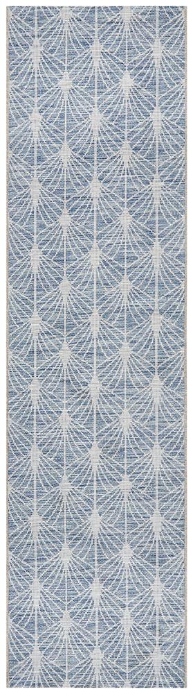Vera Outdoor Blue & White Art Deco Pattern Rug