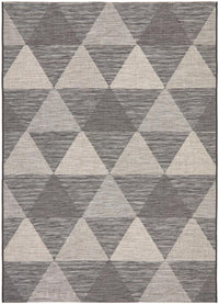 Thumbnail for Miles Outdoor Black & Grey Geometric Pattern Rug