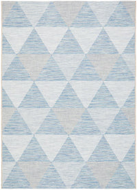 Thumbnail for Miles Outdoor Blue & White Geometric Pattern Rug