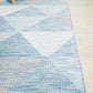 Miles Outdoor Blue & White Geometric Pattern Rug
