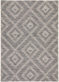Thumbnail for Tera Outdoor Black & Grey Diamond Pattern Rug