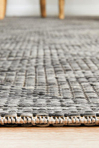 Thumbnail for Tera Outdoor Black & Grey Diamond Pattern Rug