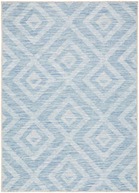Thumbnail for Tera Outdoor Blue & White Diamond Pattern Rug