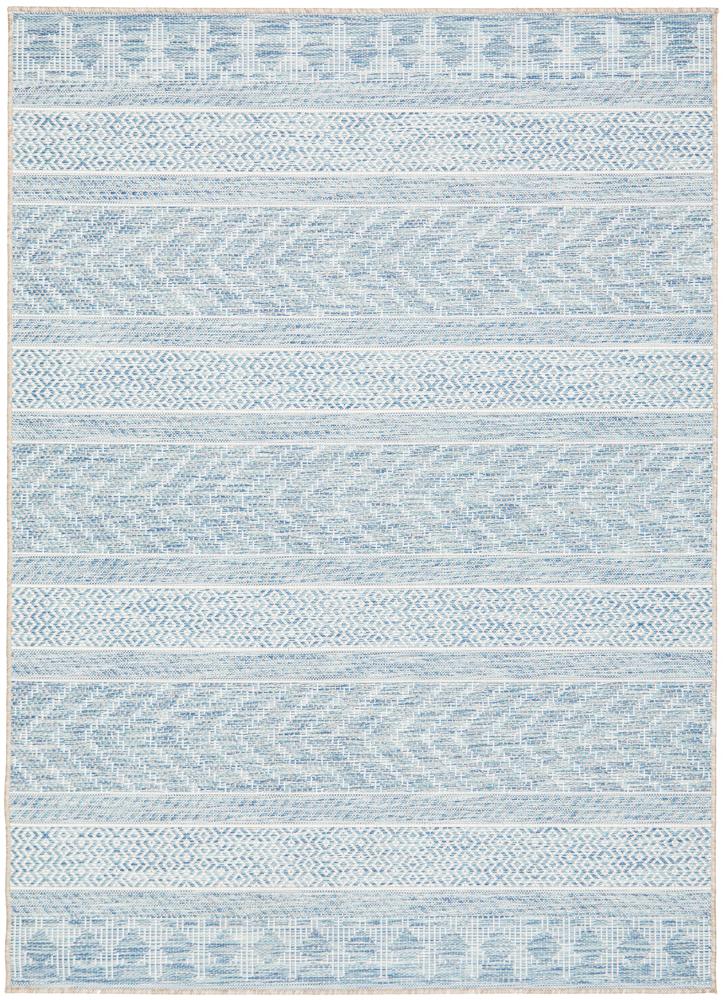Tessa Outdoor Blue & White Tribal Pattern Rug