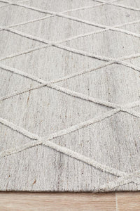 Thumbnail for Nevaeh Grey Diamond Pattern Modern Hand Tufted Rug