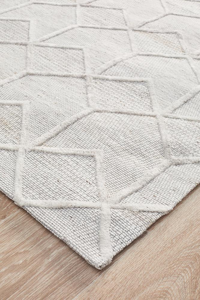 Nevaeh Light Grey Modern Hand Tufted Wool & Viscose Rug