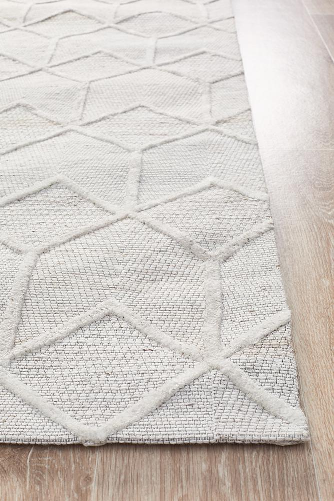 Nevaeh Light Grey Modern Hand Tufted Wool & Viscose Rug