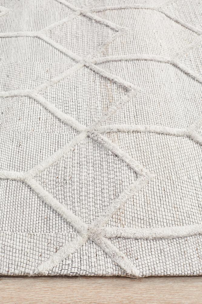 Nevaeh Light Grey Modern Hand Tufted Wool & Viscose Rug