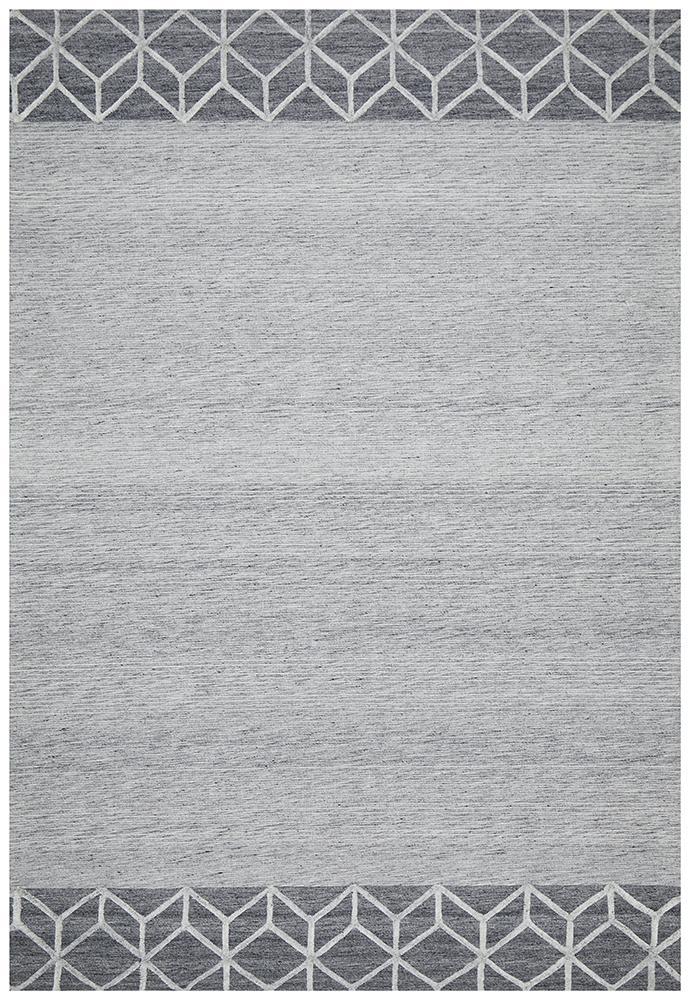 Nevaeh Grey & White Modern Hand Tufted Rug