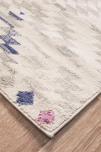 Thumbnail for Zanzibar White and Pastel Bohemian Rectangle Rug